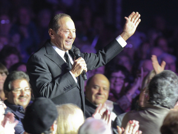 William D. Lewis The Vindicator  Singer Paul Anka enters DeYor Performing Arts Center for a concert Oct 12, 2016.