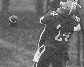 YSU VS VILLANOVA-YSU WINS -DAVE ROBERTS OF YSU CELEBRATES SCORING A TD WITH #24 HERB WILLIAMS. THIS WAS YSU'S FIRST SCORE. 11/30/91
