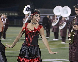 Boardman's Daniella Girardi dances during the halftime performance by the Boardman High School marching band at Fitch on Friday night.  Dustin Livesay  |  The Vindicator  10/21/16  Austintown.