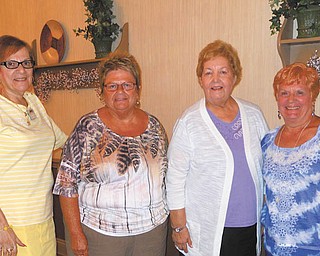 SPECIAL TO THE VINDICATOR
The Tri-Gold Chapter of the American Business Women’s Association recently installed officers for the 2016-2017 year. They included, from left, Mary Ann David, treasurer; Kay Meyers, secretary; Sarah Janutolo, president; and Elena Nigro, vice president. The mission of the ABWA is to bring women of different occupations together and to provide opportunities for them to grow personally and professionally through leadership, education, networking, support and national recognition. Membership is open to anyone who is working or retired. Tri-Gold Chapter will soon begin planning its annual spring basket auction to fund scholarships for local students. For information on the chapter, call 330-542-3109.