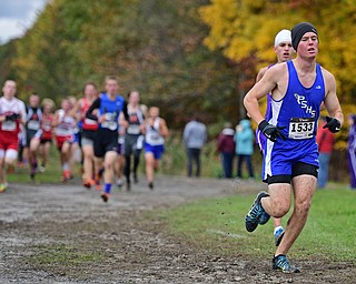 BAZETTA, OHIO - OCTOBER 22, 2016: Andrew Comstock of Poland runs during the boy's Division 2 district cross country meet at the Trumbull Country Fairgrounds Saturday afternoon. DAVID DERMER | THE VINDICATOR