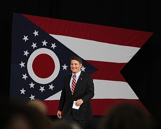 Kent, Ohio: Monday, Oct. 31, 2016..Rep. John Boccieri (D-OH59) walks on stage before Democratic presidential nominee, Hillary Clinton speaks at the Kent State University Recreation & Wellness Center in Kent, Ohio. (Nikos Frazier | The Vindicator)
