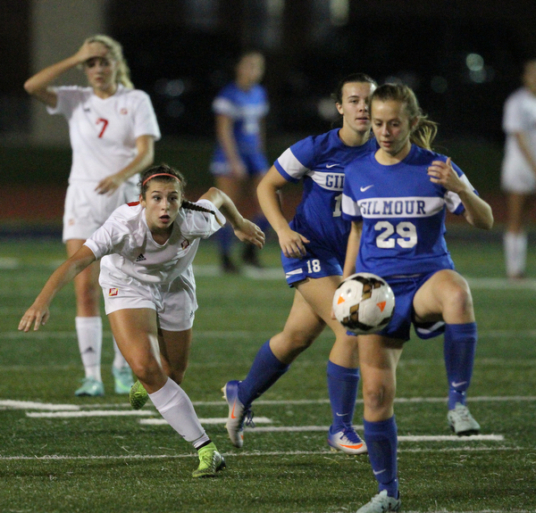 Solon, Ohio: Tuesday, Nov. 1, 2016..as Cardinal Mooney High School takes on Gilmour Academy at the Division III girls soccer regional semifinal at Stewart Field in Solon, Ohio on Tuesday, Nov. 1, 2016...(Nikos Frazier | The Vindicator