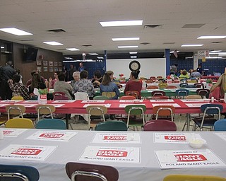 Neighbors | Alexis Bartolomucci.People ate their pasta dinners at the Poland Seminary High School band pasta dinner on Oct. 2 at PSHS.