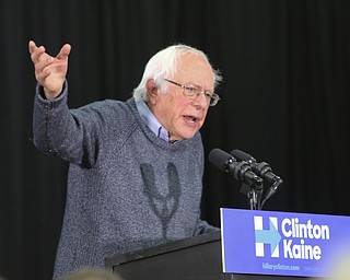 ROBERT K. YOSAY | THE VINDICATOR..Bernie Sanders spoke to a crowd of over 300 supporters at YSU stadium gym. in support of Hillary Kaine thursday afternoon... - -30-...