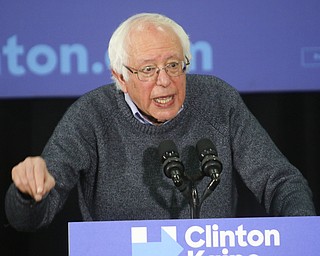 ROBERT K. YOSAY | THE VINDICATOR..Bernie Sanders spoke to a crowd of over 300 supporters at YSU stadium gym. in support of Hillary Kaine thursday afternoon... - -30-...