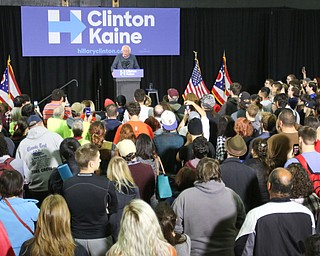 ROBERT K. YOSAY | THE VINDICATOR..Bernie Sanders spoke to a crowd of over 300 supporters at YSU stadium gym. in support of Hillary Kaine thursday afternoon... - -30-...