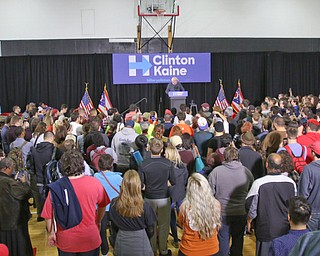 ROBERT K. YOSAY | THE VINDICATOR..Bernie Sanders spoke to a crowd of over 300 supporters at YSU stadium gym. in support of Hillary Kaine thursday afternoon... - -30-...