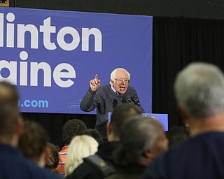ROBERT K. YOSAY | THE VINDICATOR..Bernie Sanders spoke to a crowd of over 300 supporters at YSU stadium gym. in support of Hillary Kaine thursday afternoon... - -30-...