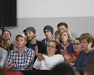 ROBERT K. YOSAY | THE VINDICATOR..Bernie Sanders spoke to a crowd of over 300 supporters at YSU stadium gym. in support of Hillary Kaine thursday afternoon... - -30-...
