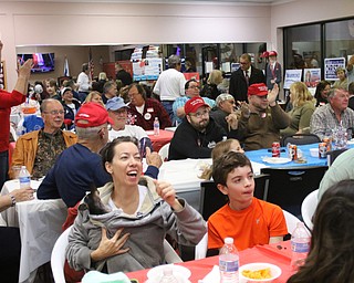 ROBERT K. YOSAY | THE VINDICATOR..At the Republican HQ in Boardman party faithful sit and cheer as results start to trickle in...Election 2016... . - -30-...