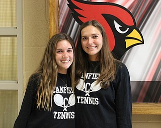 Neighbors | Abby Slanker.Canfield High School doubles tennis partners, and sisters, Sydney and Hannah Cianciola, earned a trip to the state tennis tournament and were recognized with the CHS traditional walk-through which honors state-bound athletes Oct. 19.
