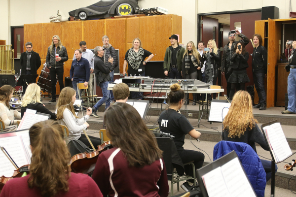        ROBERT K. YOSAY  | THE VINDICATOR..there was a Q&A  as band members talked with the orchestra..Trans-Siberian Orchestra will be visiting Boardman High School to see the schoolÕs orchestra members Wednesday . . - -30-