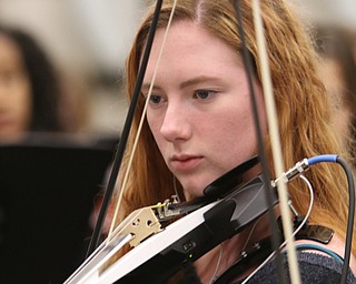        ROBERT K. YOSAY  | THE VINDICATOR..intense while playing ...Annabelle Adkins playing electric  violin..Trans-Siberian Orchestra will be visiting Boardman High School to see the schoolÕs orchestra members Wednesday . . - -30-