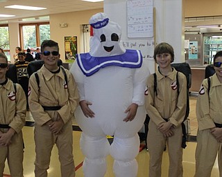 Neighbors | Abby Slanker.A group of Canfield Village Middle School seventh-graders were out to bust some ghosts in the cafeteria as the "Ghostbusters," along with the "Stay Puft Marshmallow Man," during the school’s annual Halloween dress up day on Oct. 28.