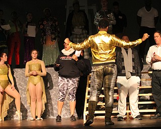 (Nikos Frazier | The Vindicator)..Joshua Green(gold jacket), who plays Joseph in "Nativity, The Hope" at Youngstown Playhouse in Youngstown on Sunday, Nov. 27, 2016.