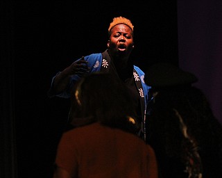 (Nikos Frazier | The Vindicator)..Darlene Griffin, who plays the grandmother in the "Nativity, The Hope" at Youngstown Playhouse in Youngstown on Sunday, Nov. 27, 2016.