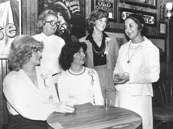 Warren Junior Women's League Luncheon seated from left Susan rebhan, Renee Zuzulo, standing Betty Floor, Marilyn DeJute and Alice DeMarco