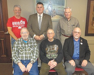 SPECIAL TO THE VINDICATOR
At the November meeting of Salem Historical Society, all branches of military veterans were recognized. Col. Brian M. Kennedy, USMC, retiree, discussed leadership in the 21st century. Six veterans joined the speaker to be recognized for their service. From left, are Wayne Allio, U.S. Navy; and George Corl and Mel Lippiatt, U.S. Army. In back are David Hughes, U.S. Army; and Brian Kennedy and Will Stamp, U.S. Marine Corps.