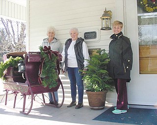 SPECIAL TO THE VINDICATOR
The Columbiana Women’s Club will host its annual Christmas Home Tour and Luncheon from 11 a.m. to 3 p.m. Friday and Saturday. Lunch will be served both days from 11 a.m. to 2 p.m. at the Victorian Women’s Club, 121 N. Main St., Columbiana. Themed trees and collections will be showcased in each of the five homes on the self-driven tour. Tickets are $20 and are available before the tour at Anne’s Attic, 8 S. Main St., Columbiana; The Willows by Wehr, 702 E. Park Ave., Columbiana; or at the women’s club on the day of the tour. Club members, from left, are Pat Keylor, Donna Bekar and Vaughn Musser. For information call Keylor at 330-482-4026 or Bekar at 330-482-2267.