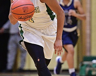 YOUNGSTOWN, OHIO - DECEMBER 7, 2016: Dayshanette Harris #1 of Ursuline drives to the basket on a fast break during the first half of their game Wednesday night at Ursuline High School. DAVID DERMER | THE VINDICATOR