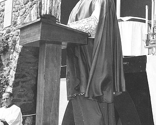 06141966 malone Rev James Malone deliver address at Departure Ceremony  at Maryknoll mission in Maryknoll NJ.