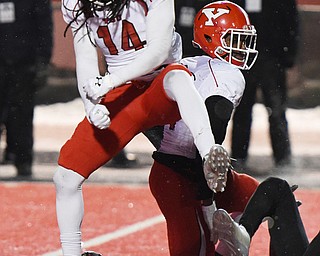 CHENEY, WA - DECEMBER 17: Youngstown State sophomore safety Shane Dixon (24) celebrates a sack during the game between the Youngstown State University Penguins and the Eastern Washington University Eagles on December 17, 2016 at Roos Field in Cheney, Washington.  (Photo by Robert Johnson).
