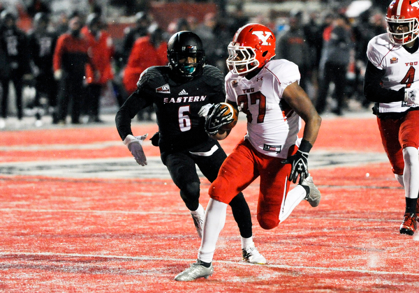 CHENEY, WA - DECEMBER 17: during the game between the Youngstown State University Penguins and the Eastern Washington University Eagles on December 17, 2016 at Roos Field in Cheney, Washington.  (Photo by Robert Johnson).