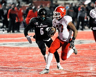CHENEY, WA - DECEMBER 17: during the game between the Youngstown State University Penguins and the Eastern Washington University Eagles on December 17, 2016 at Roos Field in Cheney, Washington.  (Photo by Robert Johnson).