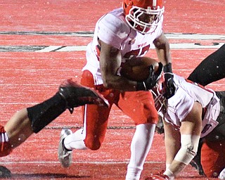 CHENEY, WA - DECEMBER 17: Youngstown State running back Tevin McCaster (37) breaks through the line to score during the game between the Youngstown State University Penguins and the Eastern Washington University Eagles on December 17, 2016 at Roos Field in Cheney, Washington.  (Photo by Robert Johnson).