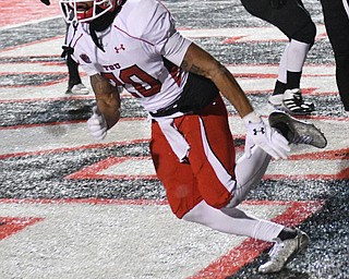 CHENEY, WA - DECEMBER 17: Youngstown State running back Jody Webb (20) celebrates the game winning catch during the game between the Youngstown State University Penguins and the Eastern Washington University Eagles on December 17, 2016 at Roos Field in Cheney, Washington.  (Photo by Robert Johnson).