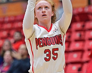 YOUNGSTOWN, OHIO - DECEMBER 17, 2016: Kelley Wright #35 of YSU puts up a shot during the first half of their game Saturday afternoon at the Beeghly Center. Cornell won 80-75. DAVID DERMER | THE VINDICATOR