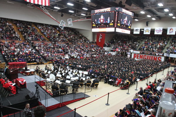 William D. Lewis The Vindicator  YSUI Pres. Jim Tressel speaksduring 12182016 commencement ceremony.