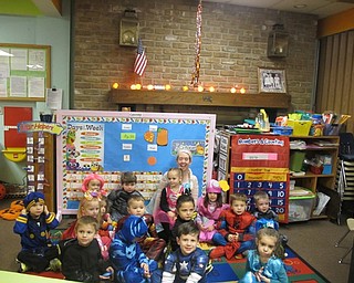 Neighbors | Alexis Bartolomucci.The students dressed in their costumes at the Hitchcock Woods Learning Center for the Fall Harvest Party on Oct. 27.