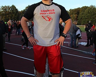 Neighbors | Abby Slanker.Canfield High School senior Zachery Bernat had a bird’s eye view of the crowd at the Canfield Community Tailgate Oct. 28.