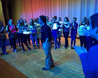 Neighbors | Submitted.Fitch Choir Director Bill Klein and the Women’s Chorus 1 class checked out the new stage lighting for the first time.