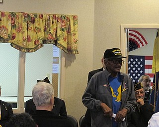 Neighbors | Alexis Bartolomucci.Booker Morris, an Army veteran, spoke at the Wall of Valor dedication ceremony at Beeghly Oaks on Nov. 22.