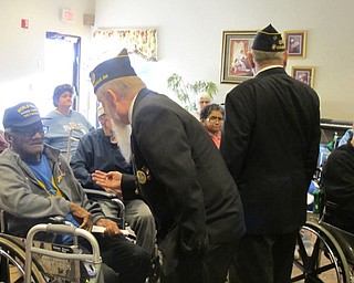 Neighbors | Alexis Bartolomucci.Members of American Legion 247 of Lowellville spoke with the residents who are veterans at Beeghly Oaks on Nov. 22.