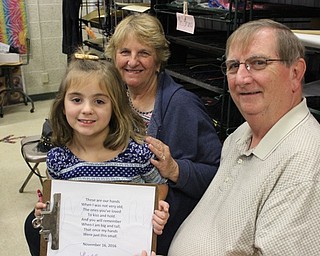 Neighbors | Abby Slanker.C.H. Campbell Elementary School second-grade student Lilly Rich worked on an art project with her grandparents, Ken and Alice Cooley, during the school’s annual Grandparents Day on Nov. 16.