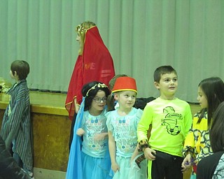 Neighbors | Alexis Bartolomucci.Kindergarten students dressed up as "Aladdin" characters during the Disney Family Night at Poland Union on Nov. 16.