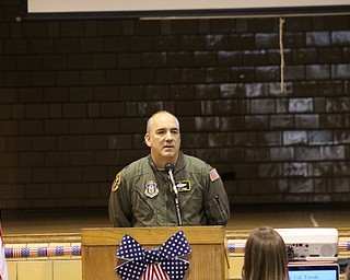 Neighbors | Abby Slanker.Lieutenant Colonel James Torok of the United States Air Force was the guest speaker at Canfield Village Middle School’s annual Veterans Day program on Nov. 11.