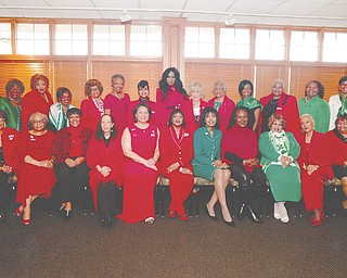 SPECIAL TO THE VINDICATOR
Members of Youngstown Chapter of The Links Inc., in front from left, are Juanita Williams; Sarah Brown-Clark, central area parliamentarian; Ursula Perdue, financial secretary; Margaret Person, treasurer; Monica Hoskins-Vann, vice president; Margaret Staples, president; Ruthie King, parliamentarian; Dr. Sabine Barlatt, corresponding secretary; Janice L. Beachum, recording secretary; Dr. Virginia Banks-Bright, chairman HIV-AIDS National Executive Council; and Juanita Davis. In back are Atty. Dayna Terrell, Shelley English, Wanda Smith, Brenda Moore, Anne R. Cobbin, Atty. Sandra Thompkins, Dr. Krishmu Shipmon, Lenora Hill, Anne Gillian, Mary E. Patterson, Julie Greene, Dr. Ruth Quarles, Theresa Yarboro and Allyson Wynn. Other members are Atty. Carla Baldwin, Brenda Martin and Dr. Joan Boyd.