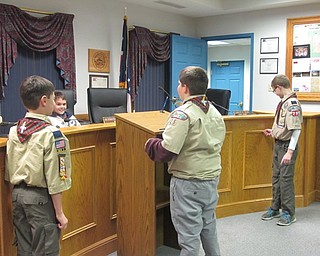 Neighbors | Alexis Bartolomucci.Some of the Cub Scouts Pack 25 participated in a mock trial on Dec. 5 at Canfield City Hall.