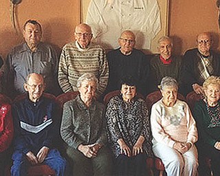 SPECIAL TO THE VINDICATOR
Wilson Class of 1951 gathers for luncheon
Woodrow Wilson Class of 1951 recently met for a Christmas luncheon at Caffe Capri in Boardman. Those attending, in front from left, are Angeline DeAngelis, Parker McHenry, Betty Malenic, Joan Basta, Phyllis Tiberio, Jean Danko, Dorothy Bagnoli and Marge Toth. Standing are Lenny DiTommaso, Adgie DiTommaso, Joe Scavina, Gerald Baluck, John Timer, John Malenic, Joe Nudo, Nick Tiberio, Mike Bragnoli and George Sabel.