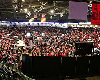        ROBERT K. YOSAY  | THE VINDICATOR..a near capacity crowd watched as YSU battled James Madison for the Championship- finally falling behind before the half and never caught up- ..