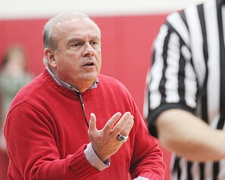 William D. Lewis The Vindicator  Columbiana coach Ron Moschella during Jan. 9, 2017 action at Columbiana.