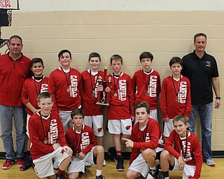 Neighbors | Abby Slanker.The Canfield Cardinals sixth-grade basketball team was named champions of their division at the third annual Canfield Cardinal Classic boys basketball tournament on Dec. 11. Team members included, from left, (front) Peyton Ahlquist, Chris Lorelli, Broc Lowry, Jack Davis; (back) coach Dicky Schneider, Ben Slanker, A.J. Havrilla, Jake Schneider, Ryan Schneider, Jameson Beck, Stephen Maszczak and coach Bob Schneider.