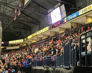 Neighbors | Alexis Bartolomucci.Students from Mahoning Valley schools filled the seats as they watched the Youngstown Phantoms play at the Covelli Center on Dec. 8 for the Get Schooled event.