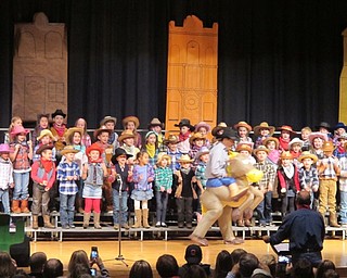 Neighbors | Alexis Bartolomucci.Union Principal Mike Masucci dressed up as Bubble Gum Bart for the first-grade musical performance on Dec. 20 at Poland Seminary High School.