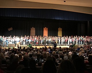 Neighbors | Alexis Bartolomucci.The Poland Seminary High School auditorium was filled with families coming to watch the first-grade performers during the annual holiday concert on Dec. 20.
